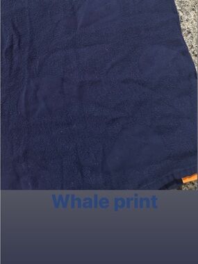 Tula Navy Blue Whale Print baby blanket